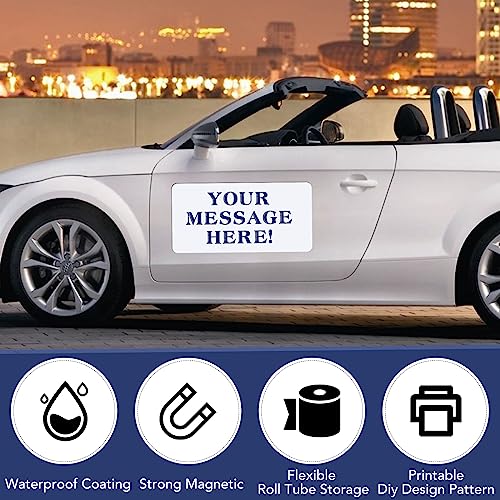 image for DIYMAG 2Pcs Blank Car Magnets, 24x12 Inch Cars Door Magnet Signs Round