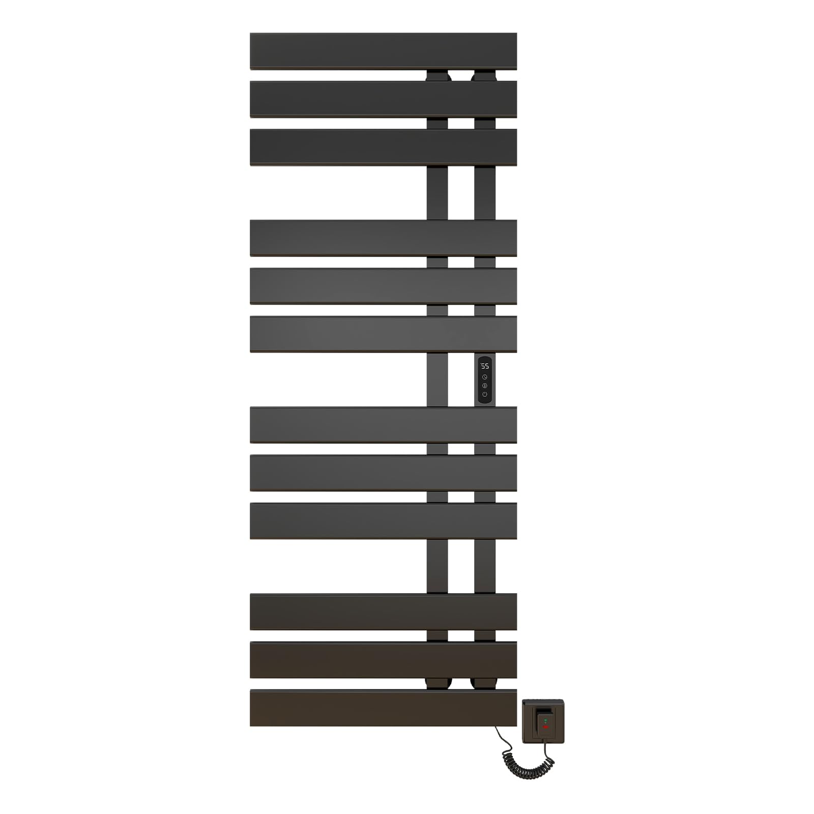 TINS Seche Serviette Electrique Seche Serviette Noir WiFi 500×1300mm 450W Porte-Serviettes électrique pour Alexa et Google Home et APP Radiateur Salle de Bain Économie d'énergie -WiFi Black Right