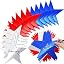 Red, Blue, Silver