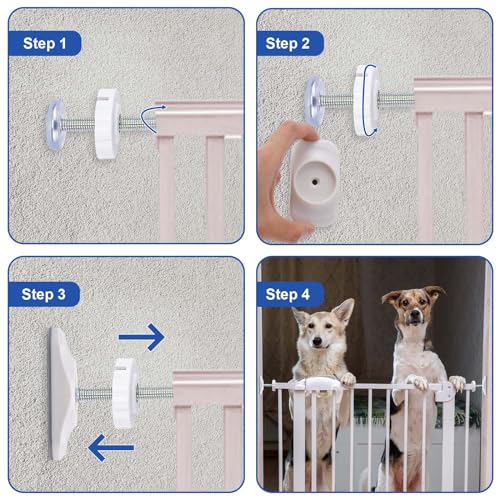Miniatura 6 de 8uds Kit De Extensión Puerta, 4 Tornillos De Extensión Para Puerta De Bebé Con 4 Protectores De Pared Para Puerta De Bebé Extensor De Puerta Para Bebé Para Instalación A Presión