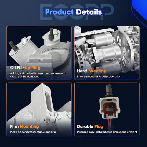 Image of ECCPP AC Compressor 2015-2023 for Nissan Maxima for Nissan Murano 3.5L | Fast Cooling Air Conditioning Compressor