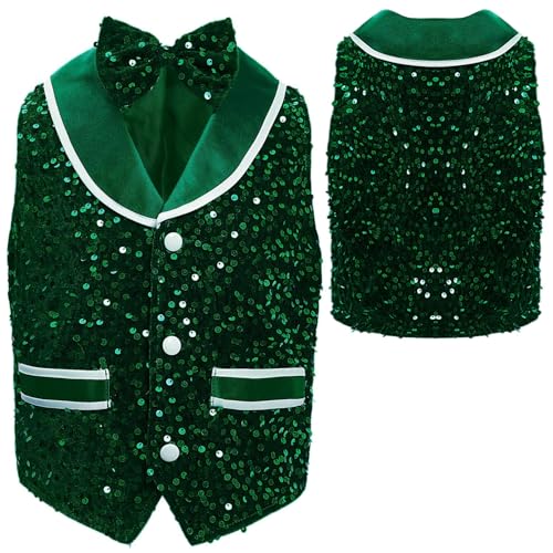 YiZYiF Sequins Waistcoat for Girls Boys Dance Gilets Sleeveless Jacket Choir Hip Hop Jazz Dance Tops