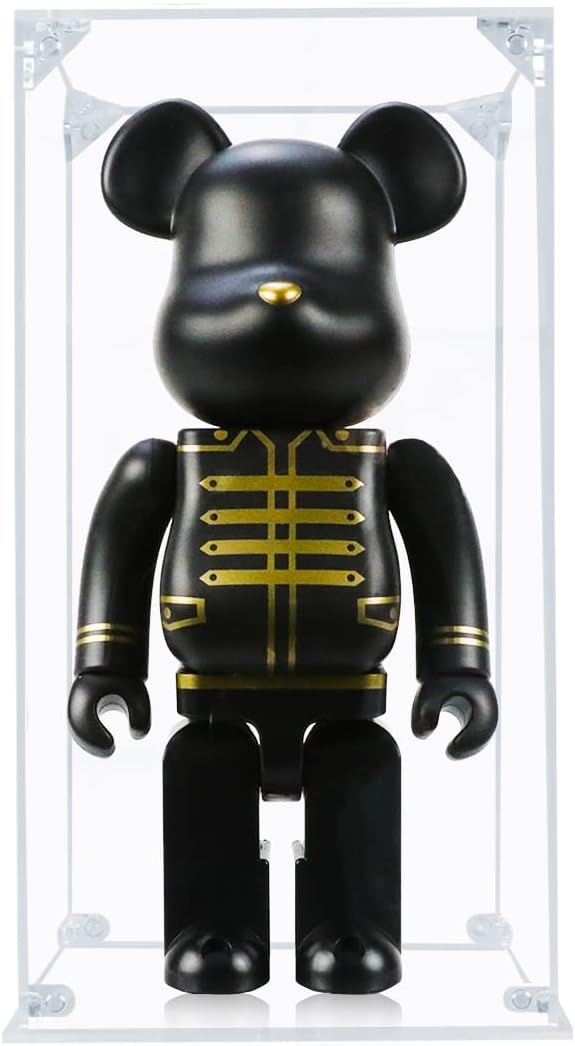 Acrylic Display Case Compatible for Bearbrick 400%, Dustproof Display Case (Case Only) (Clear Base) (Bearbricks are NOT included)