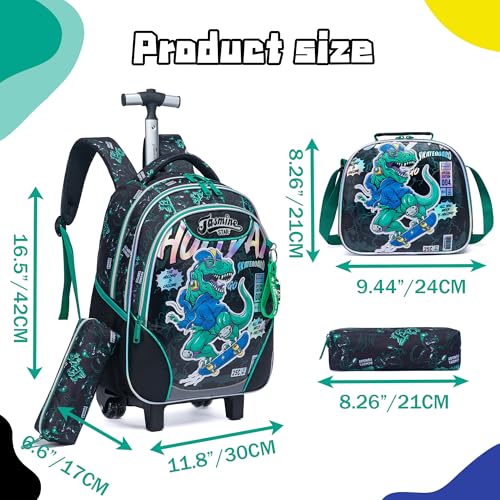 Mochila de Viagem para Crianças Meetbelify com Rodas para Meninos Mochilas de Viagem com Lancheira p