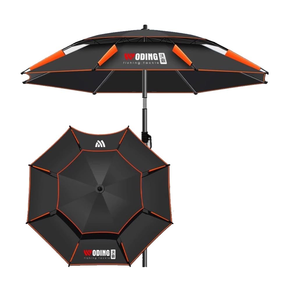 200/220cm Parasol De Plage Anti-Vent Parasol De Pêche Parasol De Patio avec Ancre De Sable Extérieur Parapluie De Plage pour Pêche Terrasse Balcon(Black,200cm/6.5ft)