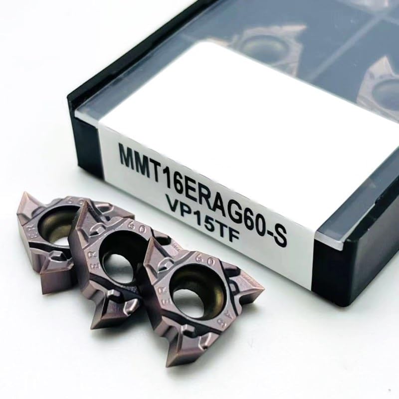 10pcs MMT16ER AG60-S VP15TF UE6020 US735 CNC Lathe Indexable Threading Carbide Insert Blade, Metal Turning Tools 16 ER 16IR AG60 Cutting Tool CNC Turning Blade Inserts(16ER AG60-S US735)