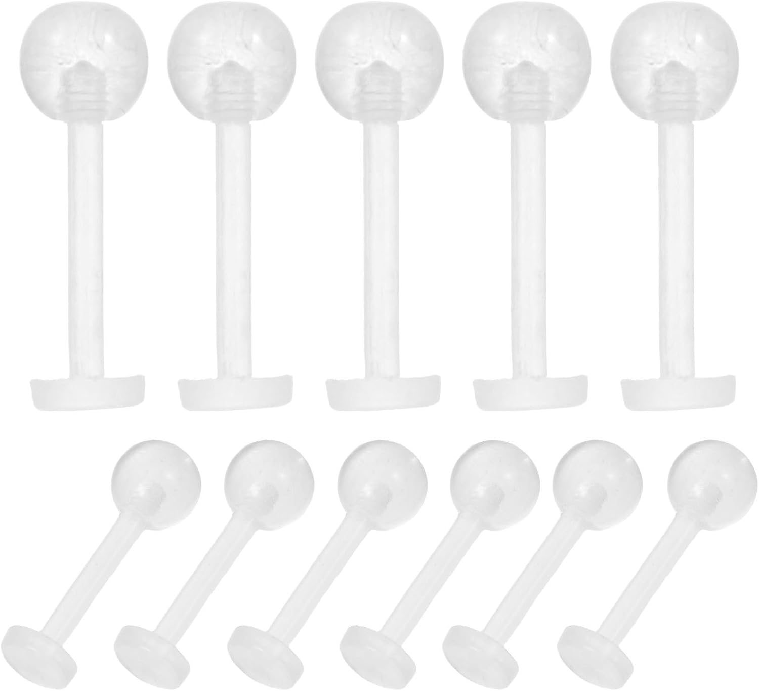 Tofficu 30pcs Acrylic Invisible Lip Piercing Retainers for Daily Wear