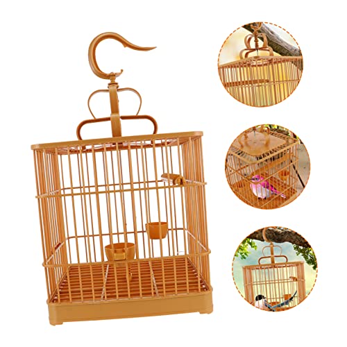 Image of 1Set Creative Plastic Bird Cage with Perch and Hanging Hook for Parrots Cockatiels More Spacious Design for Pet Birds Easy Maintenance with Bottom Tray