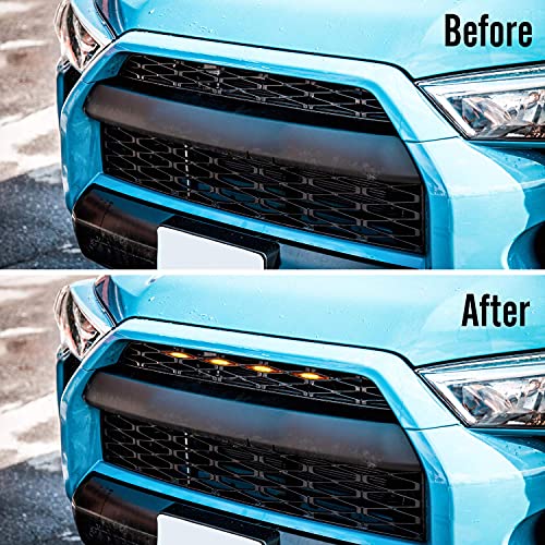 Seven Sparta 4 Pcs Led Amber Lights With Fuse And Instruction For 2014-2023 Toyota 4Runner Trd Pro Grille, Including Sr5, Trd Off-Road, Limited, Tro Pro (Amber) #TOP5