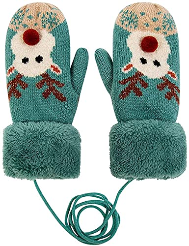 GHCXY Unisex-Adult Mittens Womens Gloves Fashion Winter Fluffy Simple Christmas Warm Glamorous Knitted Gloves Outdoor Gloves,Seeblue,M
