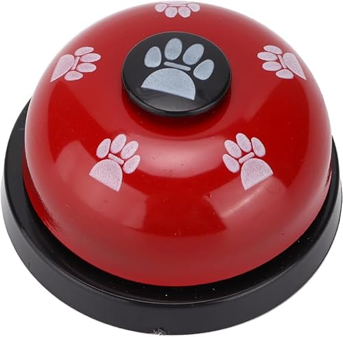 Dog Trust Dog Bell, Dog Bell for Going Out, Dog Training Bell, Dog Training Bell, Transparent Ring, Pet Tool with Non-Slip Base Red