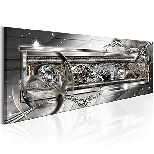 Peinture diamant 5D abstrait argenté grand format 80x220cm kit broderie strass ronds pour adulte