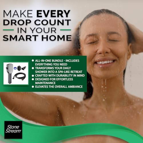 Ducha StoneStream Comb Negra con Filtro y Accesorios miniatura 2