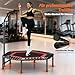 DH FitLife Fitness Trampolin in Studioqualität | Ø114cm 45 Zoll Mini Indoor Trampolin für Cross Jumping | bis 150kg belastbar | höhenverstellbarer Handgriff | Stabil & leise