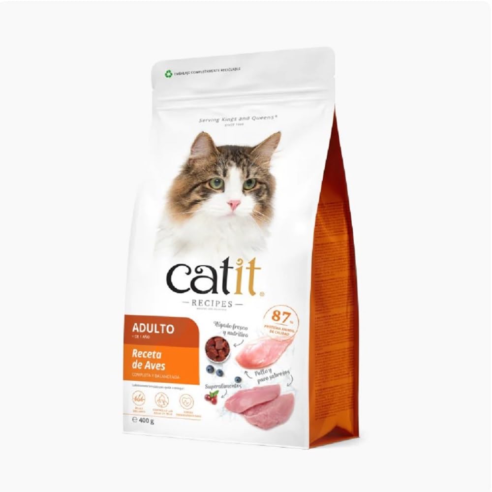 Pienso para Gatos Adulto Catit Recipes -Receta de Aves, 400 g