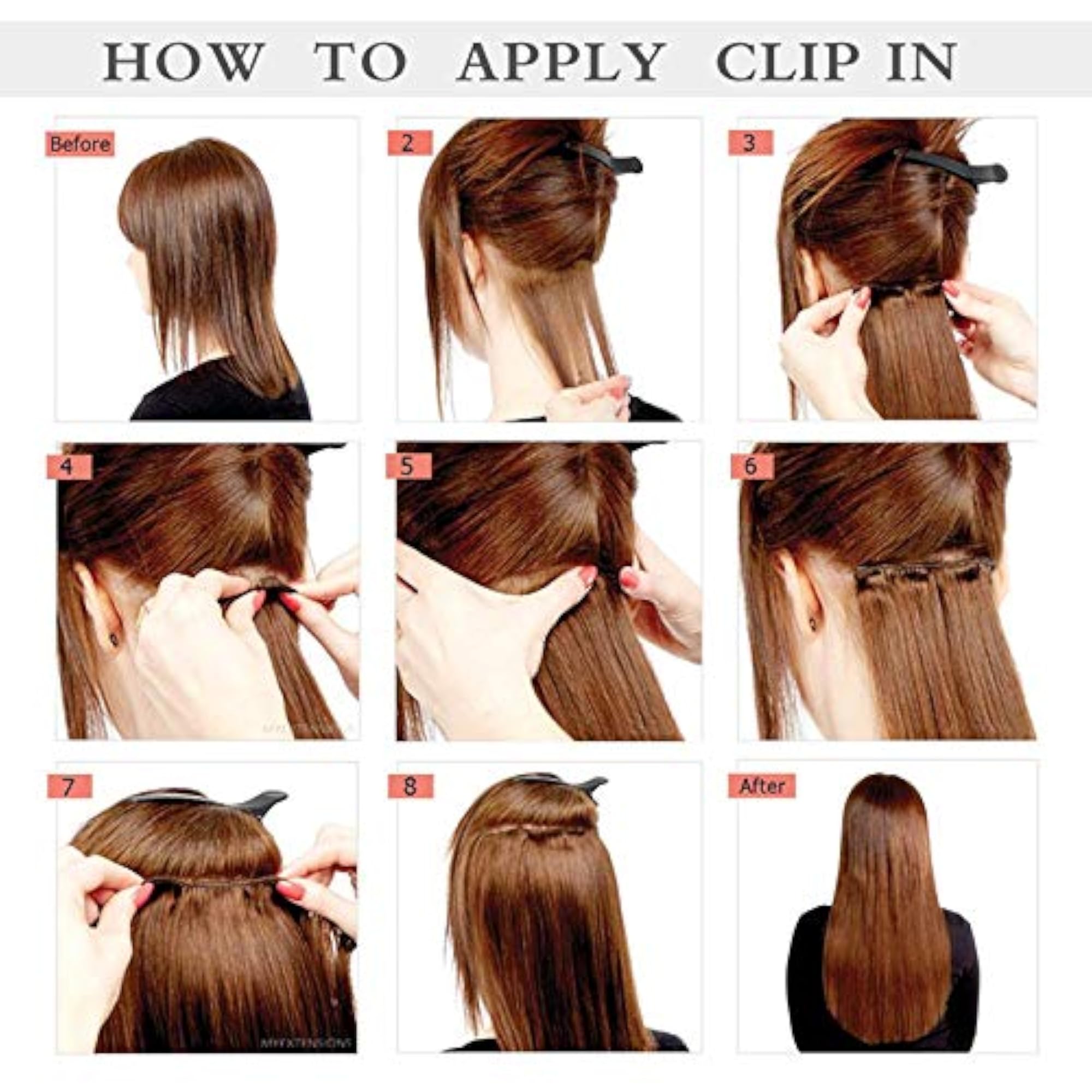 Half Brown Ombre Straight Hair Extension, 22-24 Inches