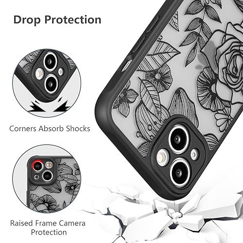 Coque iPhone 15 fleur rose XIZYO protection TPU antichoc fine