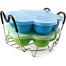 Silicone Egg Bites Molds Set With Steamer Rack Trivet For Instant Pot, 3QT & 6QT 3QT