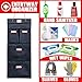 Rough Enough Locker Organizer Hanging Accessories Storage Organization with 4 Pockets for Work Door Gym Wall Black Tarpaulin
