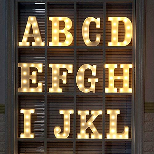 Image of LED Letter Lights Sign Light Up Letters Sign for Night Light Wedding /Birthday Party Battery Powered Christmas Lamp Home Decoration (Letter-F)