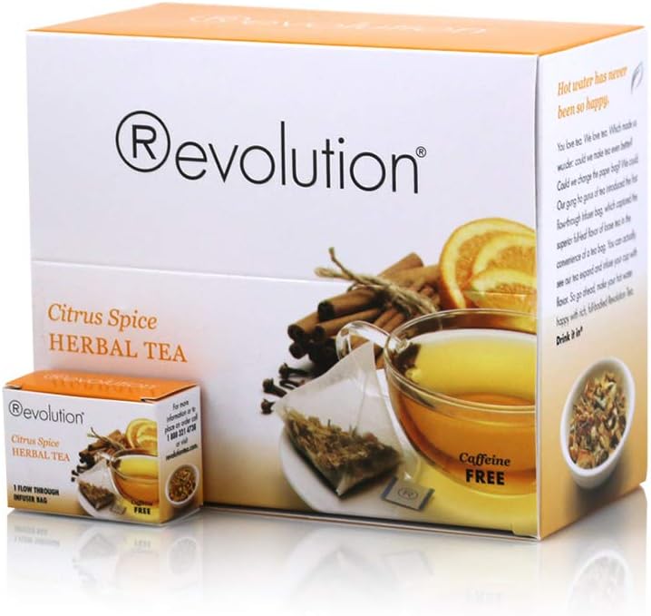 Revolution Tea - Citrus Spice Herbal Tea | Premium Full Leaf Infuser Teabags (30 Bags)