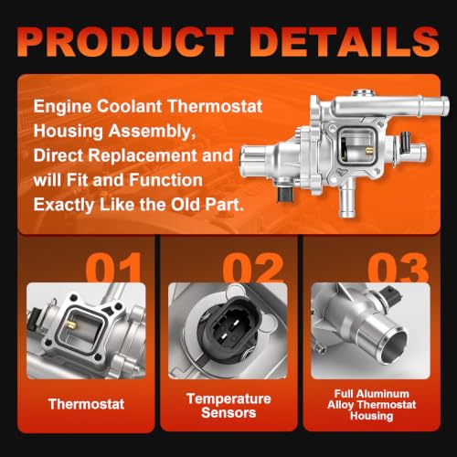 Image of Aluminum Engine Coolant Thermostat Housing Assembly Kit | for Chevrolet Cruze 2011-2016, Sonic 2012-2018, Trax 2013-2020 1.6L 1.8L, Replaces 25192228 55564890 25199824 902-033