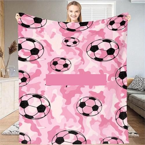 Couverture de football rose pour canapé et lit de chambre cocooning