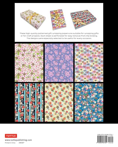 Japanese Flowers Gift Wrapping Papers - 12 sheets: 18 x 24 inch (45 x 61 cm) Wrapping Paper