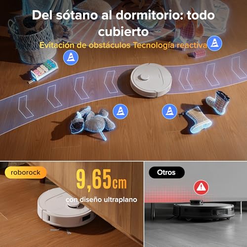 roborock Qrevo S Pro Saugroboter mit Wischfunktion, verbessert von QV 35A, 18.500 Pa, 75 °C Heißwasser-Moppreinigung, Anti-Tangle System, Reactive Tech Hindernisvermeidung, All-in-One Dock (Weiß)