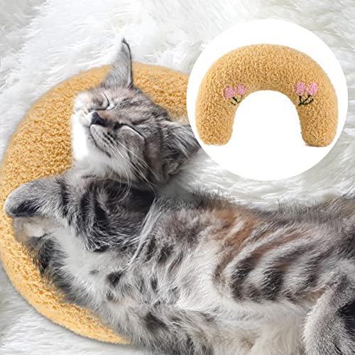 Almofada pequena para gato - Almofada algodão super macio,Brinquedos pelúcia pelúcia em forma U para