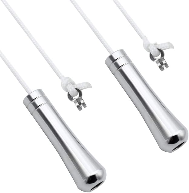 LumenTY Pull Cord Chrome Light Pull Light Pull Cord Extension150cm Blind Cord Pull Handle Brass Cord Weight Pull Light Switch Pull Cord for Ceiling Fans/Pull Blinds/Bathroom Light -2 Pack