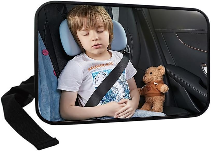 Baby Car Mirror – 360° Rotatable Rear View Mirror for Baby Safety Seat, Easy Installation with Suction Cup or Clamp, Wide Angle View, Safe and Clear Reflection for Mom and Dad to Monitor Baby in Back