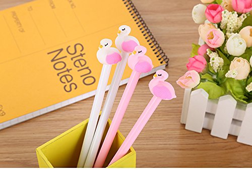 6 bolígrafos gel negro forma cisne kawaii pack miniatura 6