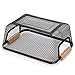 Noamus 3 Pack Metal Mesh Basket with Wooden Handle, Farmhouse Wire Steel Storage Bins, Rectangle Fruit Vegetable Organizer Containers for Home Cabinet Pantry Kitchen Decor, Snack Gift (Black, 3 Size)