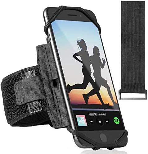 360° Rotatable Premium Sports Running Armband for All Phones: iPhone 13 Pro Max, 12, 11, X, XR, 8, Samsung Galaxy S21 S20 S10 S9 Edge, LG, HTC, Pixel; Universal Cellphone Holder + Free Extender Strap