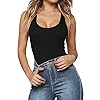 MANGOPOP-Womens-Scoop-Neck-Ribbed-Racerback-Tank-Top-Bodysuits MANGOPOP Bodysuit for Women Scoop Neck Sleeveless Ribbed Racerback Tank Tops (Medium, A Racerback Black)