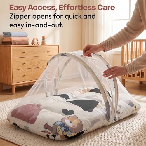 Image of StarAndDaisy 3 in 1 Baby Mosquito net for Sleeping, Mosquito net for Newborn Baby with Washable Design, Soft and Comfortable Bed.