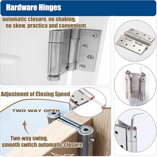 Image of Solid Wood Cafe Swinging Doors - Indoor Louvered Saloon Swing Door with Metal Hinges for Kitchen /Bedroom /Partition(White,85x90cm)