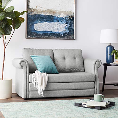 Us Pride Furniture Modern Fabric Upholstered Reversible Loveseat With Sofa Bed And Tufted Finish Gray #TOP7