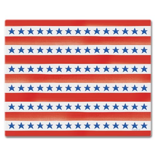 CounterArt Stars & Stripes 3mm Tempered Glass Cutting Board 12" x 15"