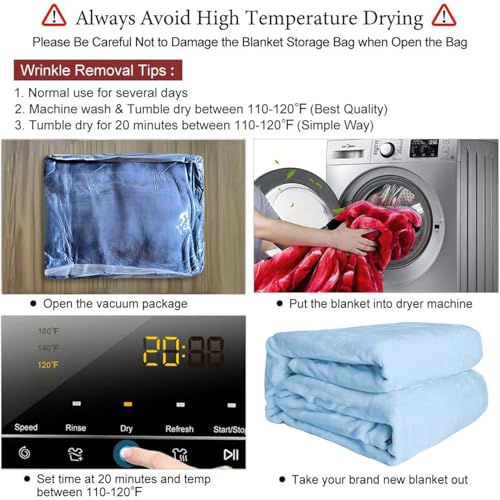 Image of JYK Fleece Plush Blanket King Size 85'' x 95'' - Premium Silky Flannel Fleece Blanket 4.4 LB, Lightweight and Fluffy Cozy Plush Comfy Microfiber Fleece Blanket for Couch Sofa Bedroom, Light Blue