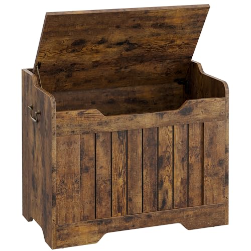 Garvee Storage Chest, Wooden Storage Bench with Safety Hinge, Flip Top Blanket Chest Trunks...