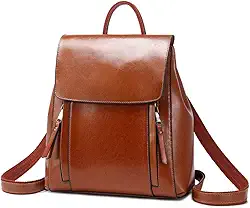 Bolsa feminina de couro genuíno moda mochila de couro de cera de óleo mochila feminina high-end