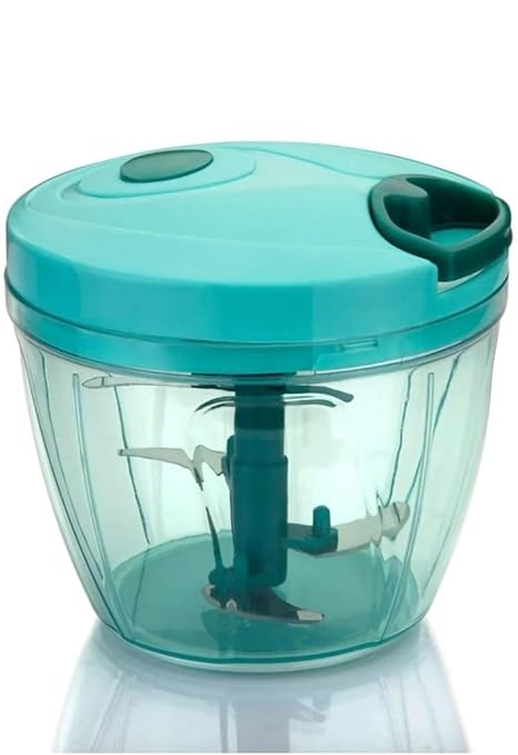 ARRX Blue Colored Handy Chopper Plastic Material with Stainless Steel Blade for Chopping of Fruits and Vegetables Pack of 1
