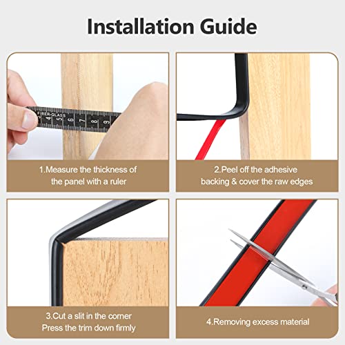 Image of 16 ft Flexible Self Adhesive Veneer Edge Banding Peel and Stick Veneer Edge Trim Collapsible Edge Guards (Black, 3 /4 inch)