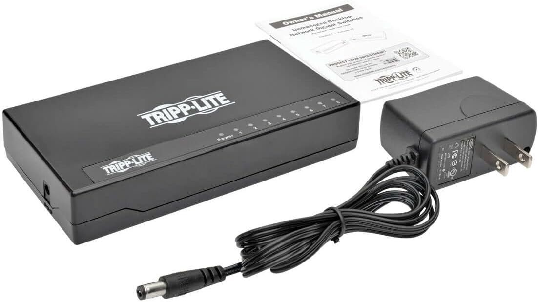 Tripp Lite 8-Port Gigabit Ethernet Switch, Desktop, RJ45 Unmanaged Network Switch 10/100/1000 Mbps (NG8P)