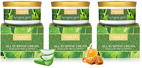 Vaadi Herbals All Purpose Skin Cream | Skin, Hair, Anti Aging, Stretch Marks 16 Oz(Pack Of 3 X 150 Gms) | All Natural Ingredients #TOP25