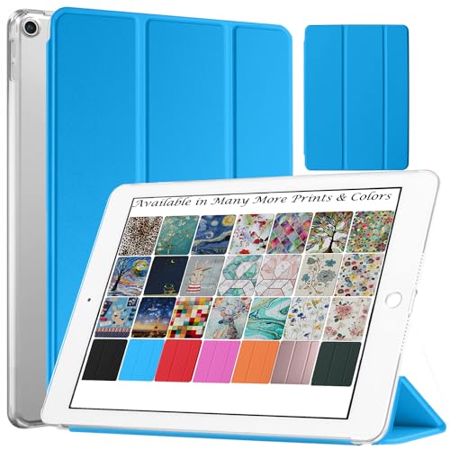 Image of DuraSafe Cases iPad Mini 5 7.9 Inch 2019 [ Mini 5th Gen ] A2133 A2124 A2126 A2125 MUQY2HN /A MUQW2HN /A MUQX2HN /A MUU62HN /A Trifold Hard Smart PC Translucent Back Cover - Blue