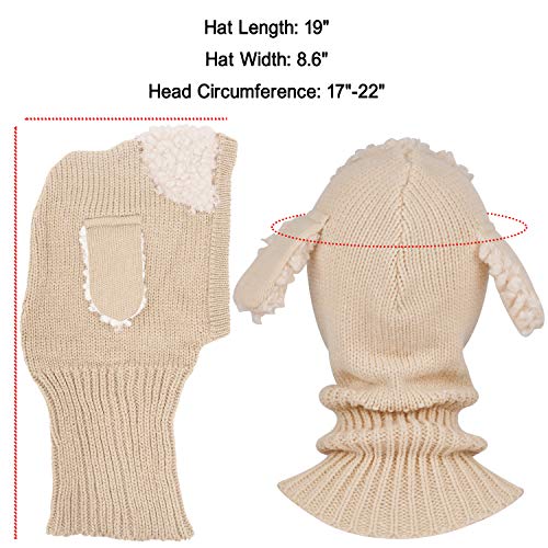 Bienvenu Kids Hat Winter Cold Weather Crochet Earmuff Beanie Hat Scarves Neck Warmer 1 Piece Set, Beige #TOP5