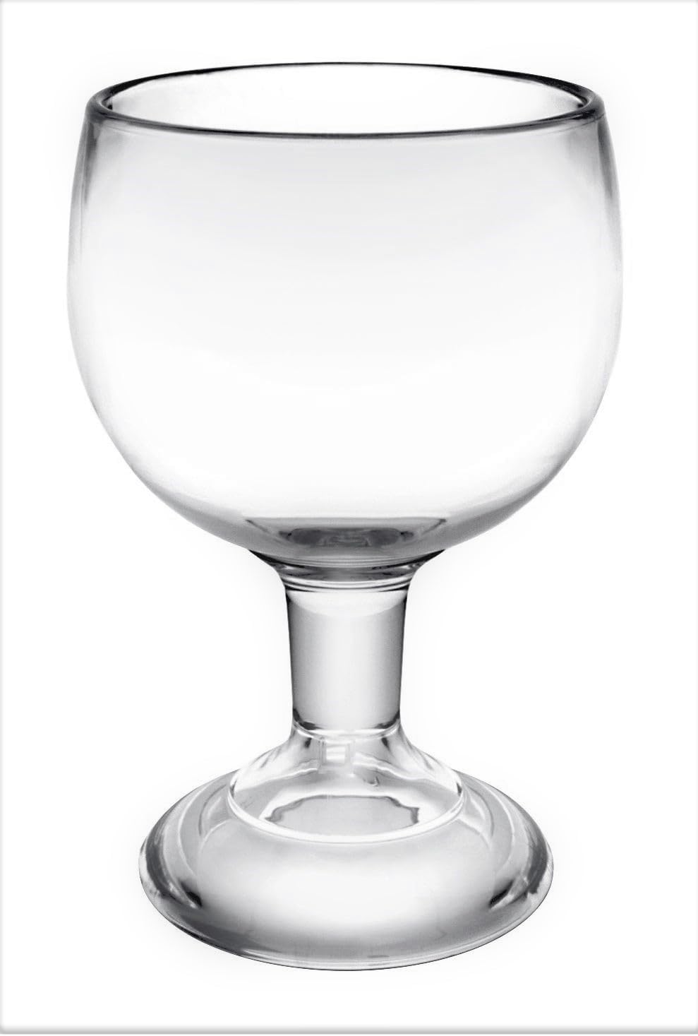 TrueCraftware- 24 oz Schooner Polycarbonate with Heavy Base Clear Color Comes in Each- Liquor Plastic Stemware Large Shrimp Cocktail Glasses Goblet Large Stemmed Glass for Coronaritas Margaritas